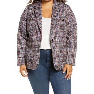 NWOT Halogen Callie Tweed Blazer Size 1X Multicolored MSRP $149